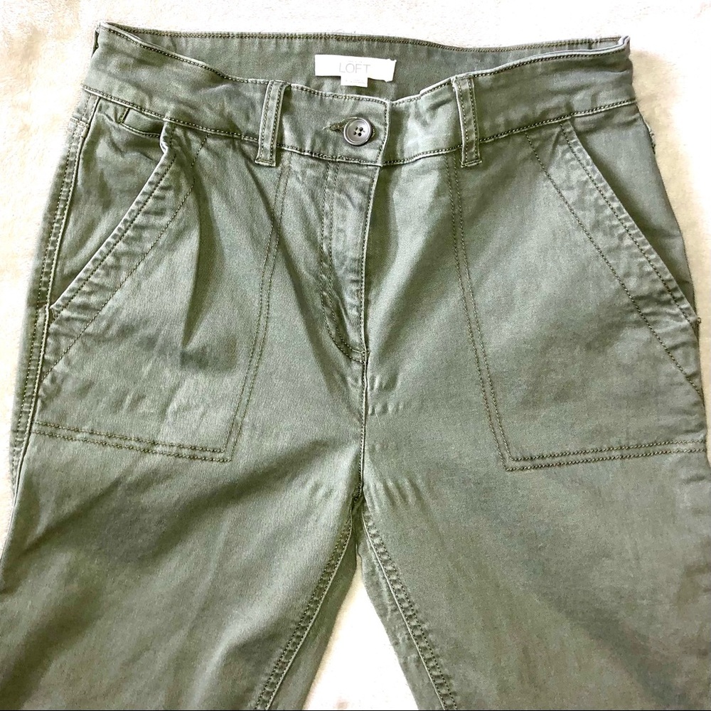 LOFT olive green skinny high rise jeans stretchy soft size 4 - Picture 4 of 7